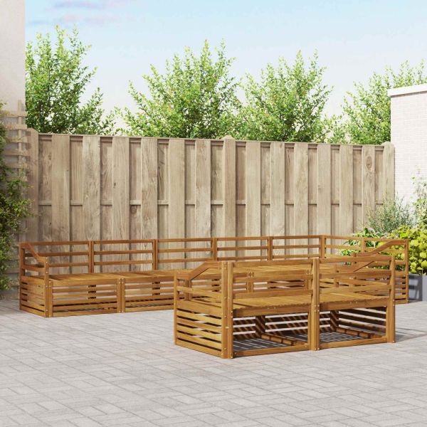 Комплект дивани за открито 8 pcs Естествен