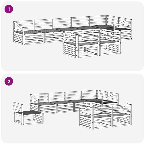 Комплект дивани за открито 8 pcs Естествен
