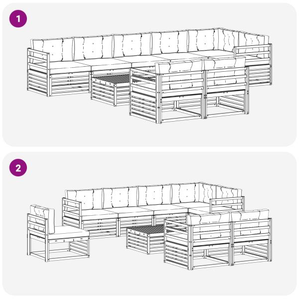 Комплект дивани за открито 9 pcs Натурален и Бежов