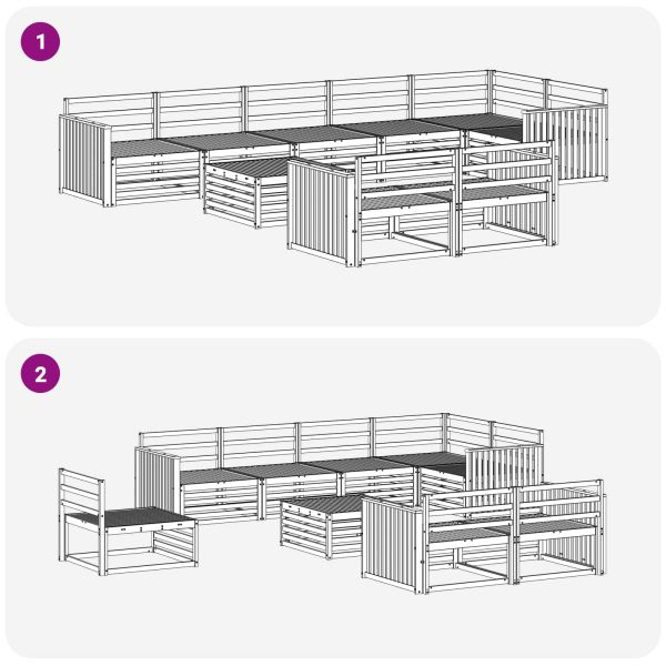 Комплект дивани за открито 9 pcs Естествен