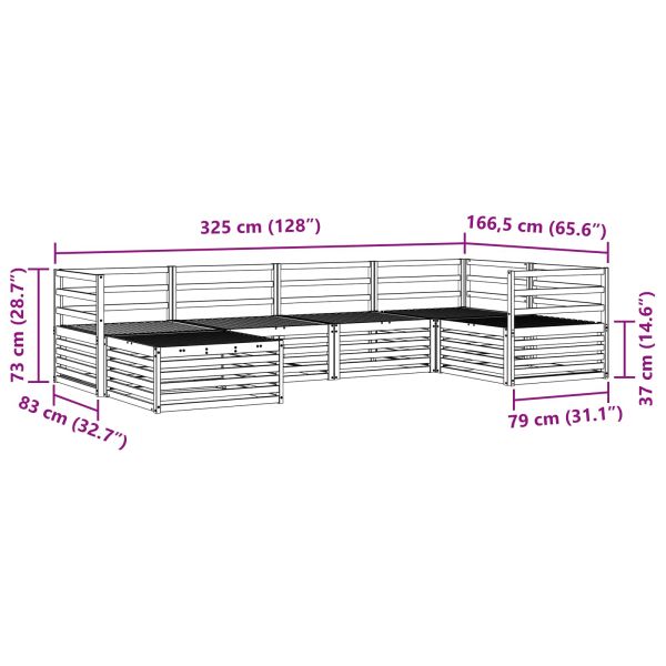 Комплект дивани за открито 6 pcs Естествен