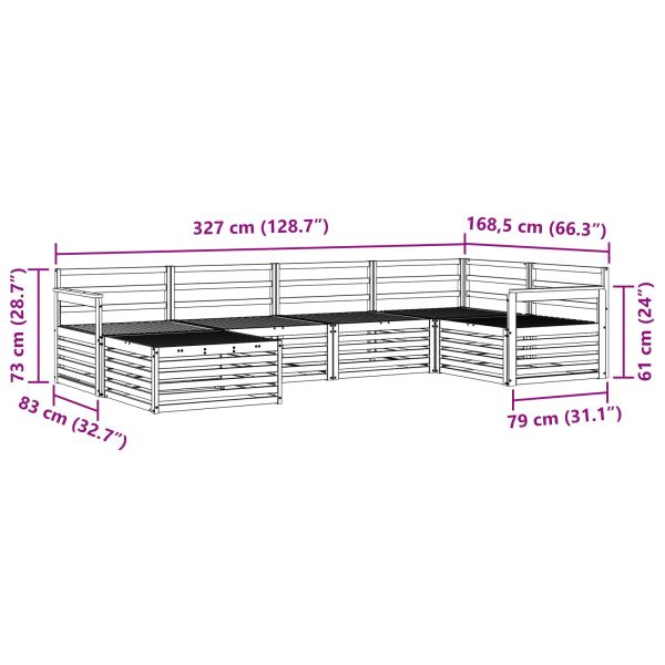 Комплект дивани за открито 6 pcs Естествен