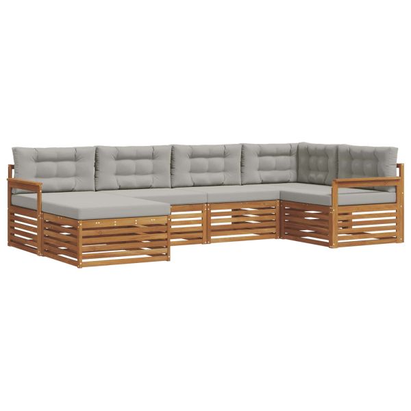 Комплект дивани за открито 6 pcs Естествено и светло сиво