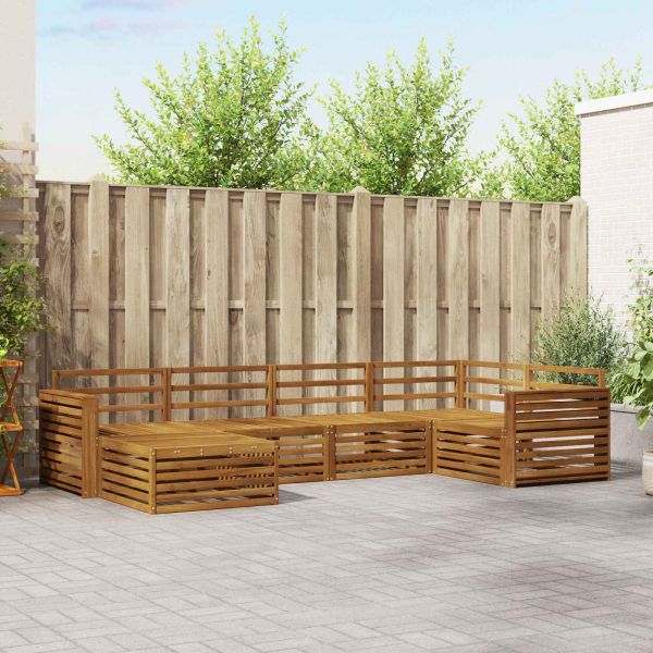 Комплект дивани за открито 6 pcs Естествен