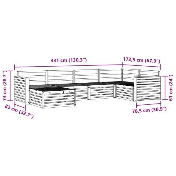 Комплект дивани за открито 6 pcs Естествен
