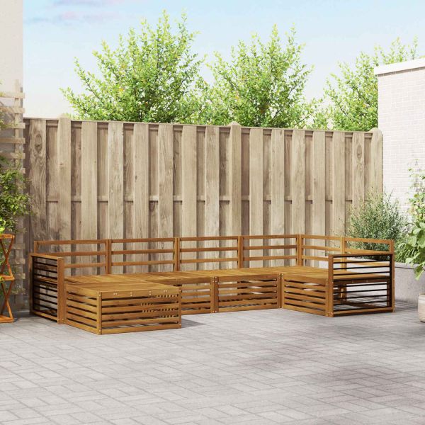 Комплект дивани за открито 6 pcs Естествен