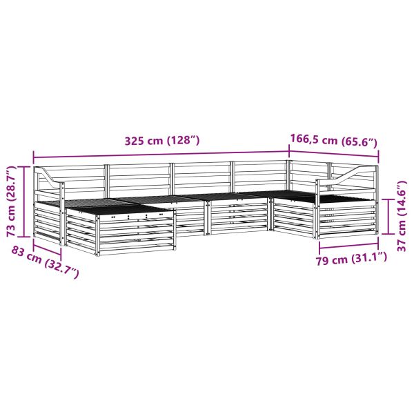 Комплект дивани за открито 6 pcs Естествен