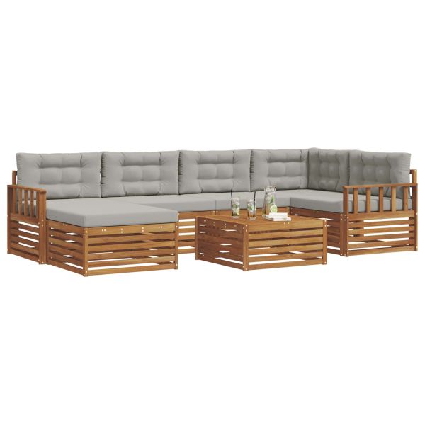 Комплект дивани за открито 7 pcs Естествено и светло сиво