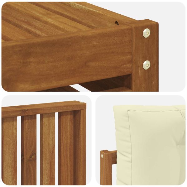 Комплект дивани за открито 7 pcs Натурален и Крема