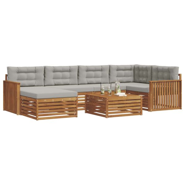 Комплект дивани за открито 7 pcs Естествено и светло сиво