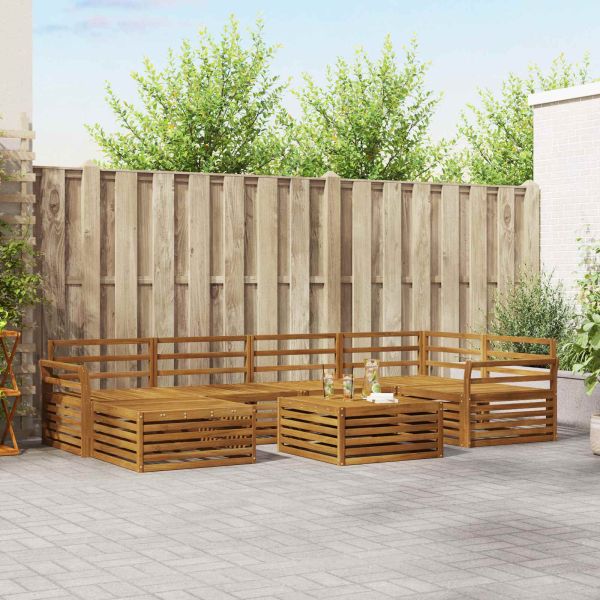 Комплект дивани за открито 7 pcs Естествен