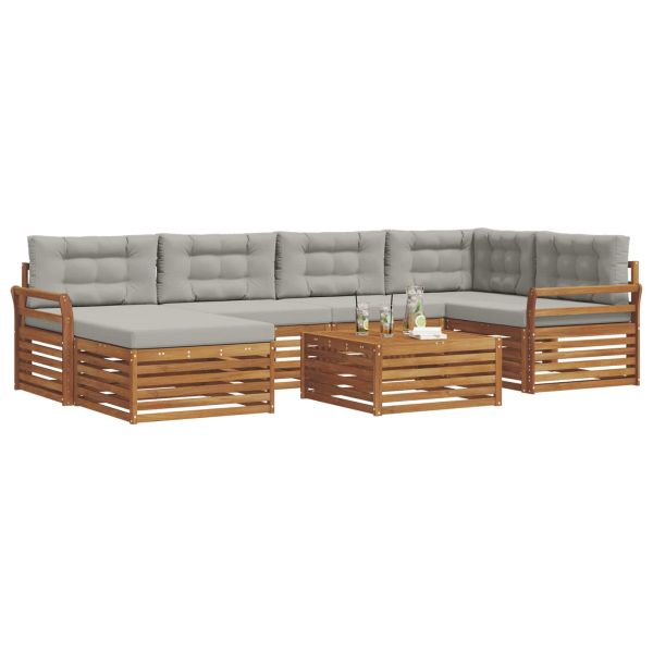 Комплект дивани за открито 7 pcs Естествено и светло сиво