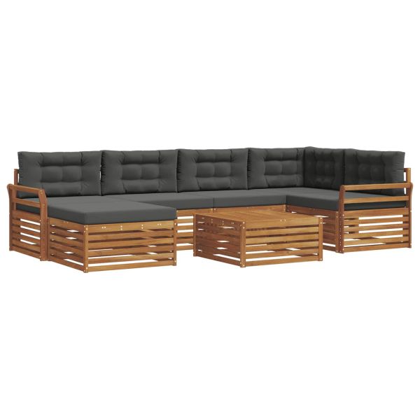 Комплект дивани за открито 7 pcs Натурален и Антрацит
