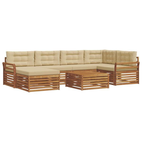Комплект дивани за открито 7 pcs Натурален и Бежов