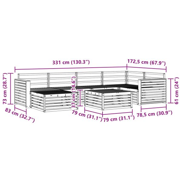 Комплект дивани за открито 7 pcs Естествен