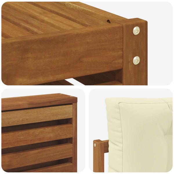 Комплект дивани за открито 7 pcs Натурален и Крема