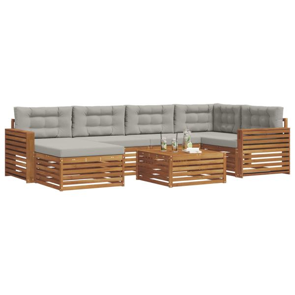 Комплект дивани за открито 7 pcs Естествено и светло сиво