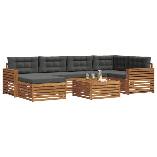 Комплект дивани за открито 7 pcs Натурален и Антрацит