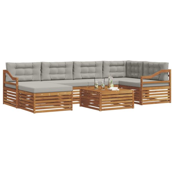 Комплект дивани за открито 7 pcs Естествено и светло сиво