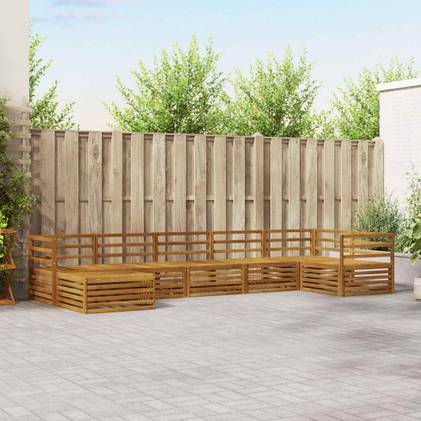 Комплекти дивани 7 pcs Естествен Солидно акациево дърво