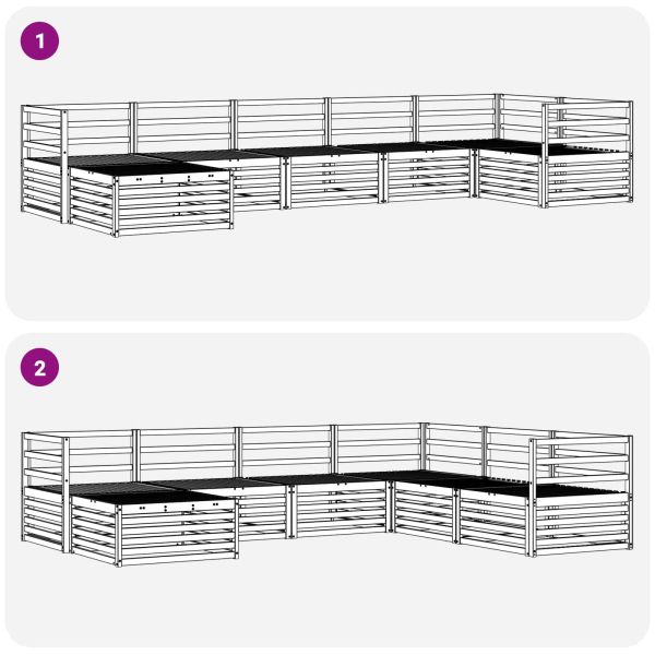 Комплекти дивани 7 pcs Естествен Солидно акациево дърво