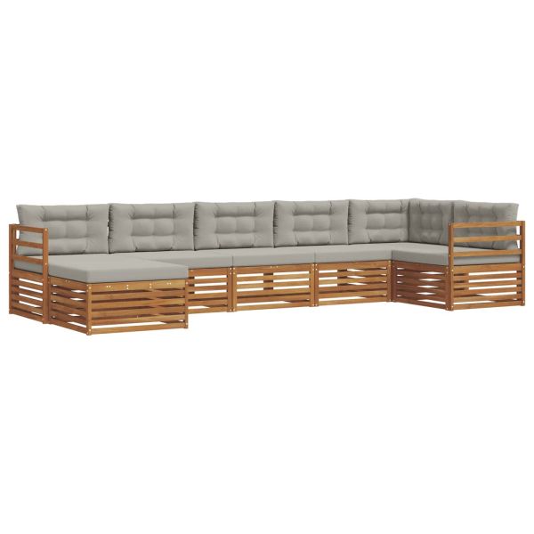 Комплекти дивани с възглавница 7 pcs Естествено и светло сиво