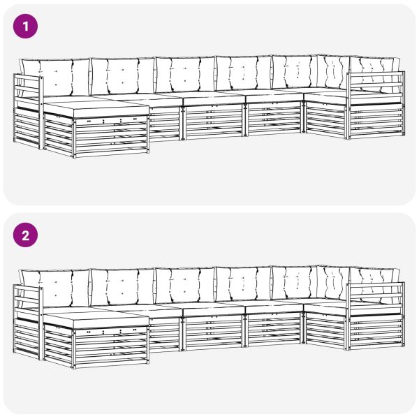Комплекти дивани с възглавница 7 pcs Естествено и светло сиво