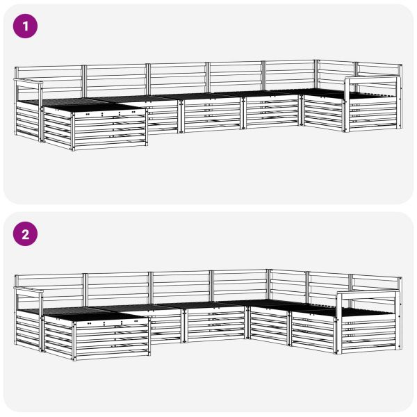 Комплекти дивани 7 pcs Естествен Солидно акациево дърво