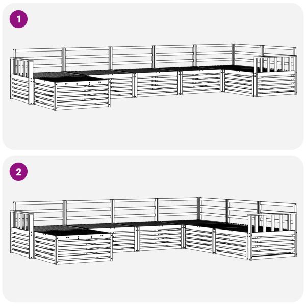 Комплекти дивани 7 pcs Естествен Солидно акациево дърво