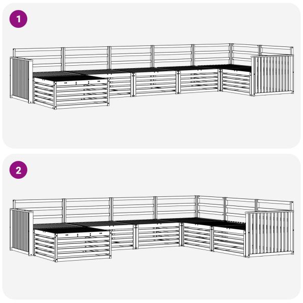 Комплекти дивани 7 pcs Естествен Солидно акациево дърво
