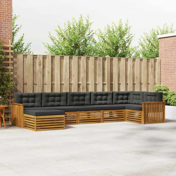 Комплекти дивани с възглавница 7 pcs Натурален и Антрацит