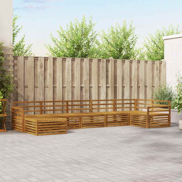 Комплекти дивани 7 pcs Естествен Солидно акациево дърво