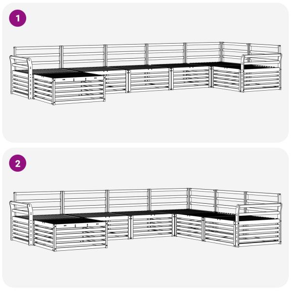 Комплекти дивани 7 pcs Естествен Солидно акациево дърво
