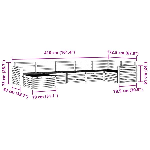 Комплекти дивани 7 pcs Естествен Солидно акациево дърво