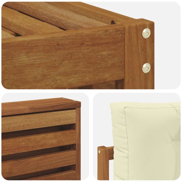 Комплекти дивани 7 pcs Натурален и Крема Солидно акациево дърво