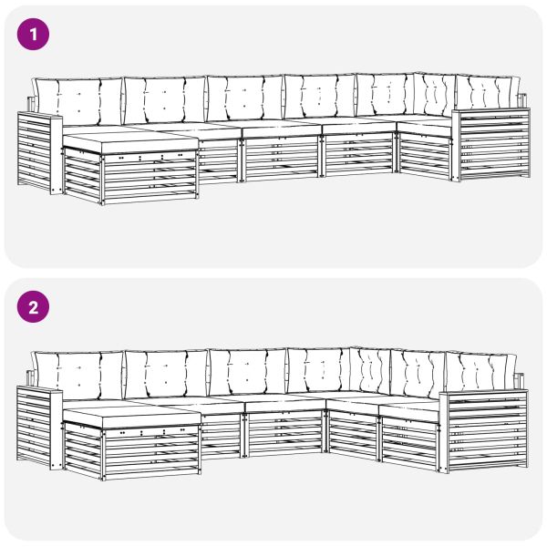 Комплекти дивани с възглавница 7 pcs Натурален и Антрацит
