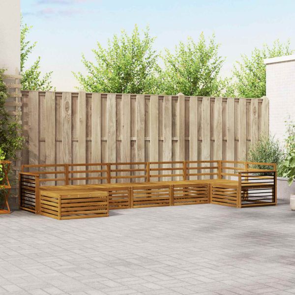 Комплекти дивани 7 pcs Естествен Солидно акациево дърво