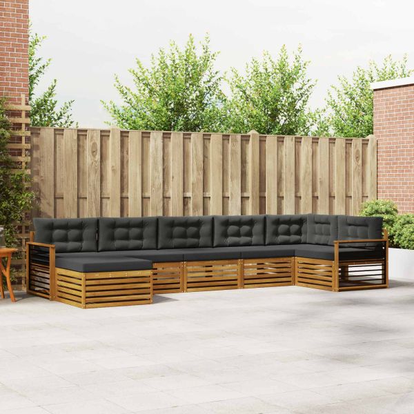 Комплекти дивани с възглавница 7 pcs Натурален и Антрацит