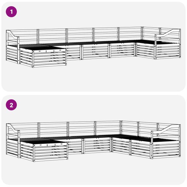 Комплекти дивани 7 pcs Естествен Солидно акациево дърво