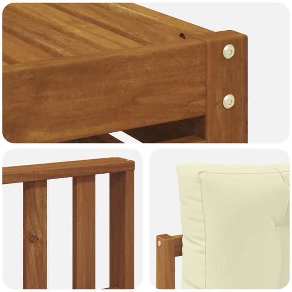 Комплекти дивани 8 pcs Натурален и Крема Солидно акациево дърво