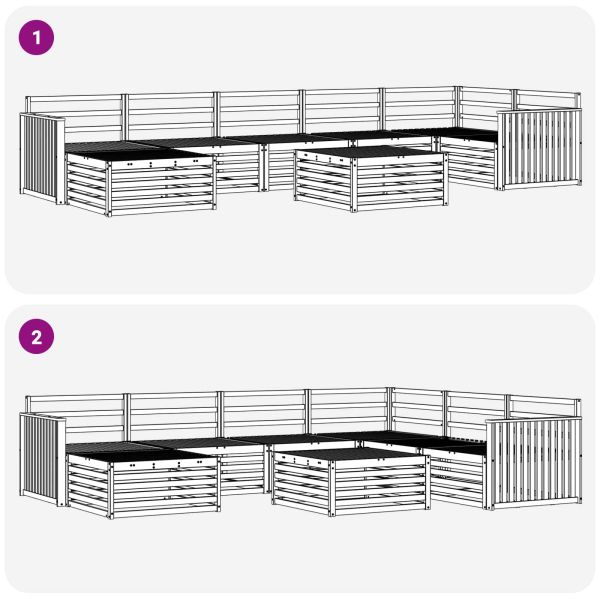 Комплекти дивани 8 pcs Естествен Солидно акациево дърво