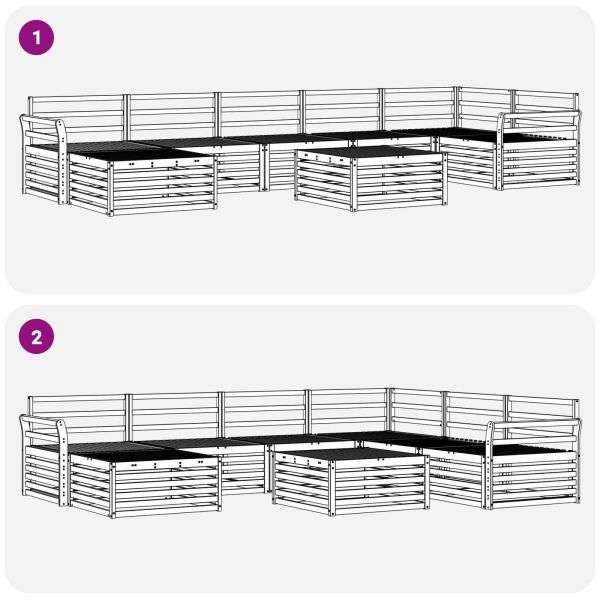 Комплекти дивани 8 pcs Естествен Солидно акациево дърво