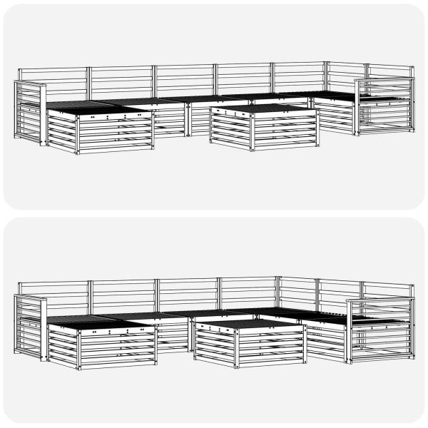 Комплекти дивани 8 pcs Естествен Солидно акациево дърво
