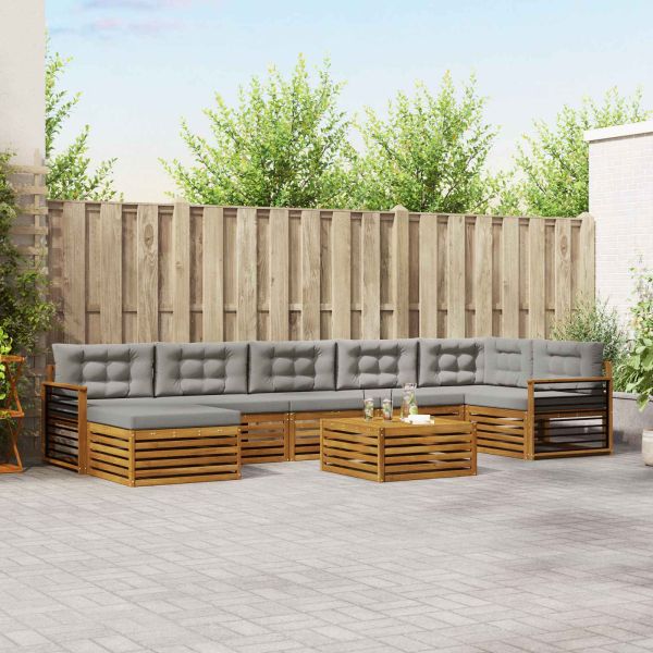 Комплекти дивани с възглавница 8 pcs Естествено и светло сиво