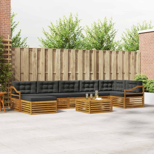 Комплекти дивани с възглавница 8 pcs Натурален и Антрацит