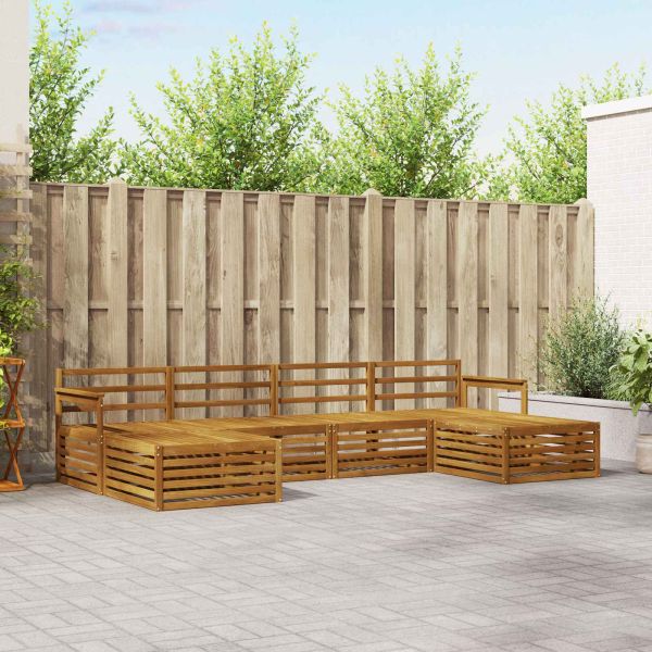 Комплекти дивани 6 pcs Естествен Солидно акациево дърво