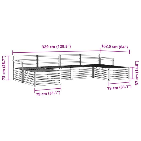 Комплекти дивани 6 pcs Естествен Солидно акациево дърво