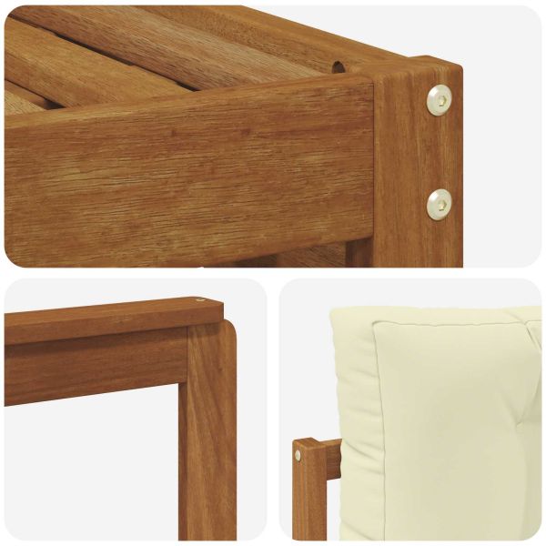 Комплекти дивани 6 pcs Натурален и Крема Солидно акациево дърво