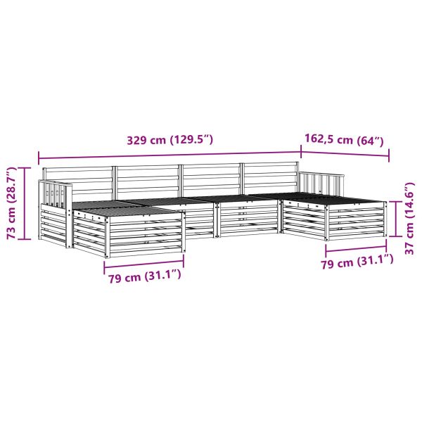 Комплекти дивани 6 pcs Естествен Солидно акациево дърво