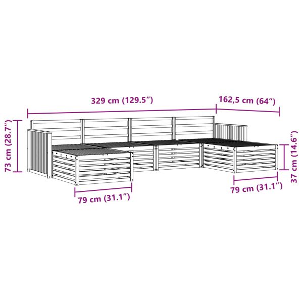 Комплекти дивани 6 pcs Естествен Солидно акациево дърво